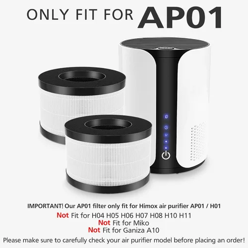 Vista 4 de Reemplazo del filtro AP01 solo compatible con Himox AP01(H01) purificador de aire para reemplazo de filtro Himox, potente filtración de 3 etapas