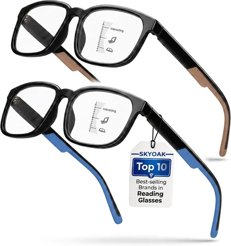 Vista 9 de SKYOAK Gafas de lectura progresivas deportivas extremadamente cómodas para hombre, 1.25x