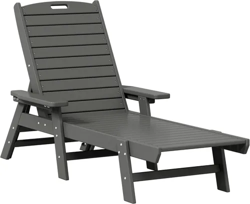 Vista 7 de WestinTrends Malibu Poly - Tumbona reclinable (juego de 2) gris