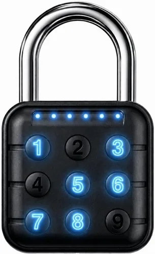 Vista 8 de Candado de combinación: cerradura de combinación con código de 6 dígitos, candado digital con entrada sin llave, cerradura de aleación de zinc