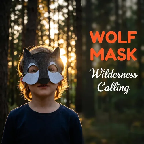 Vista 5 de Toyvian 3 máscaras de lobo de fieltro de animales de media cara máscara de disfraz decoración de disfraces regalos de fiesta para niños que usan gris