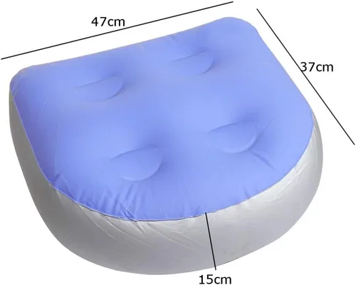 Vista 6 de Almohadilla de asiento elevador para spa y bañera de hidromasaje con ventosa, soporte de espalda para baño, cojín de masaje inflable suave, cómodo