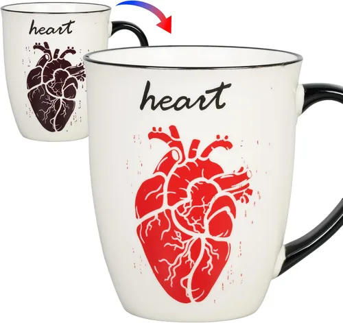 Vista 9 de Taza de cerámica que cambia de calor, taza de café divertida para mamá, papá, taza de té de porcelana, regalos para hombres y mujeres, cumpleaños