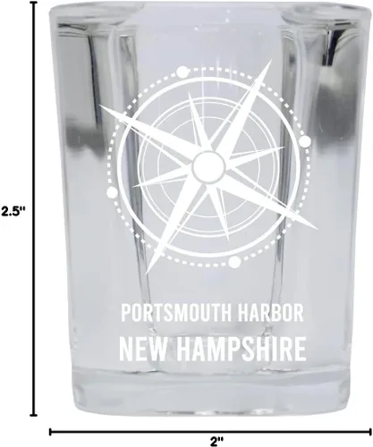 Vista 3 de Portsmouth Harbor New Hampshire Beach Souvenir - Vaso de chupito de base cuadrada de 2 onzas, individual