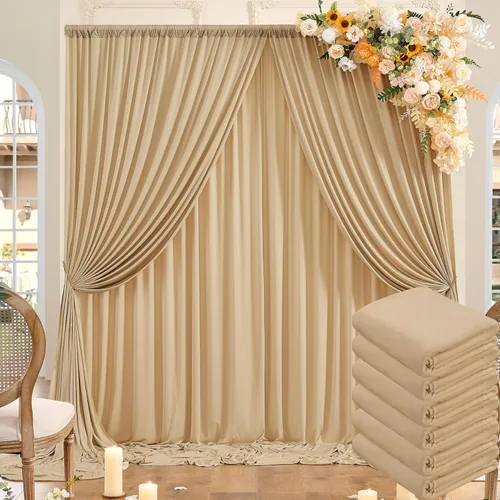 Vista 127 de Cortinas de fondo negras negras sin arrugas para fiestas, cortinas de tela gruesa para telón de fondo de fotos para cumpleaños, bodas, baby shower