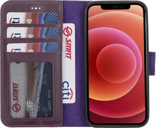 Vista 11 de HARDISTON Compatible con iPhone 7 Plus / 8 Plus Funda Cartera, Hecha a Mano de Cuero Genuino, Funda Magnética Desmontable con Tapa Abatible