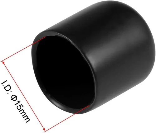 Vista 3 de uxcell 10 tapas de goma para extremos de 0.591 in de identificación, tapa de extremo redondo, protectores de rosca de tornillo, color negro