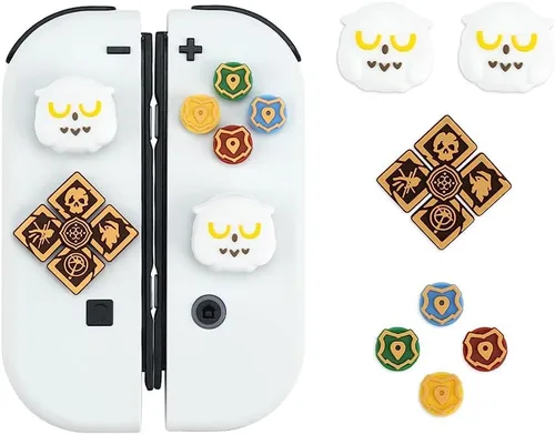 Vista 11 de PERFECTSIGHT Silicone Joycon Thumb Grip Caps, Joystick Cover Compatible with Nintendo Switch/OLED/Switch Lite,4PCS (Candlelight Ghost for NS2)