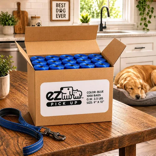 Vista 5 de 1000 Bolsas para desechos de mascota con dispensador, bolsas para recoger residuos de perro leak proof, extra large, heavy duty, puppy training