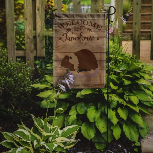 Vista 2 de Caroline's Treasures CK6823GF Coypu Nutria River Rat Welcome Garden Flag - Bandera decorativa para patio exterior, patio, obras de arte
