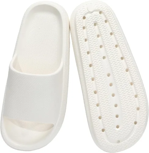 Vista 6 de NIMAZRI Sandalias de nube para mujeres y hombres, pantuflas de almohada cómodas y suaves sandalias acolchadas para ducha con suela gruesa
