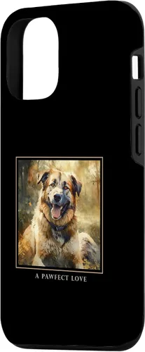 Vista 2 de iPhone 13 Central Asian Shepherd Dog Garden Flowers Painting Pet Mom Case