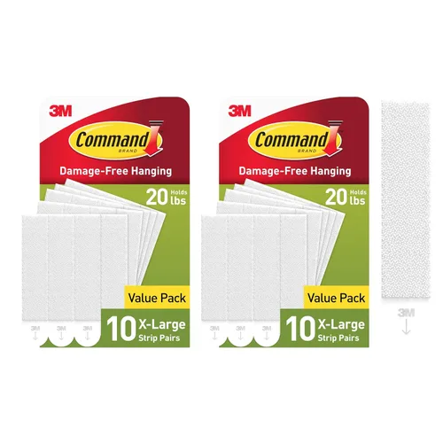 Vista 11 de Command Tiras para colgar cuadros XL de 2 libras, 1 par de tiras blancas Command resistentes para colgar cuadros