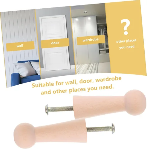 Vista 2 de EXCEART Perchas blancas para colgar la ropa, colgadores de pared, perchas de madera, perchas de pared para toallas, colgadores de pared para colgar