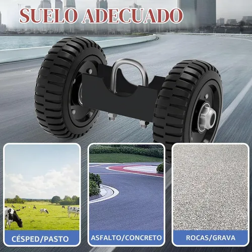 Vista 8 de Rueda de puerta enrollable, para deslizamiento, eslabón de cadena, valla de metal o puerta de madera (6 pulgadas, negro)