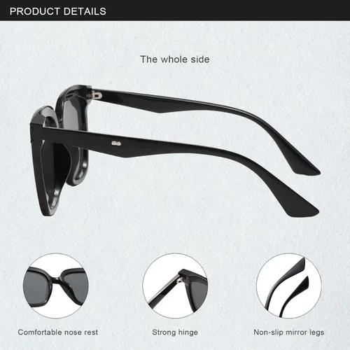 Vista 6 de HWABUOT Gafas de sol polarizadas para mujer y hombre, estilo clásico, retro, protección UV