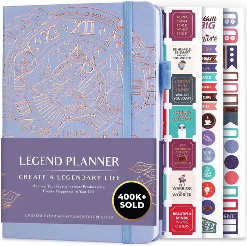 Vista 14 de Planificador Legend – planificador de vida semanal y mensual sin fecha para alcanzar tus objetivos y vivir feliz. Cuaderno organizador, diario