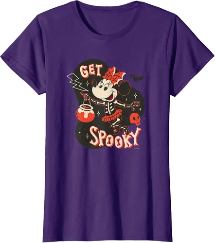 Vista 10 de Disney Disfraz de esqueleto de Minnie Mouse para Halloween, camiseta espeluznante Negro