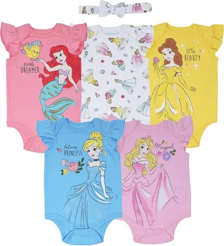 Vista 2 de Disney Princesa Ariel Cenicienta Aurora - Body y diadema para bebé recién nacido a bebé