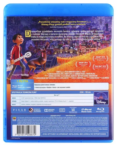 Vista 3 de Coco Blu-Ray Libre de región (audio en inglés)