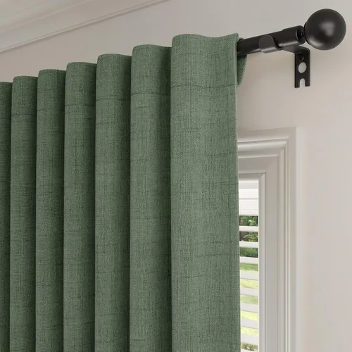 Vista 12 de Rinwoc - Cortinas 100% opacas para dormitorio, cortinas con aislamiento térmico de 1.6 m de longitud, 2 paneles, lino texturizado de estilo granja
