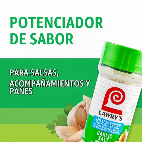 Vista 9 de Lawry's 25% menos de sal de ajo y sodio con perejil, 5.62 oz