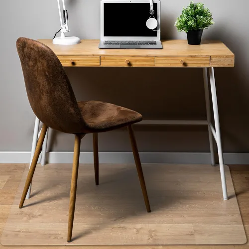 Vista 4 de Tapete transparente para silla de oficina de madera dura, tapete rectangular para sillas de juegos, tapete rectangular para suelos duros, tapetes