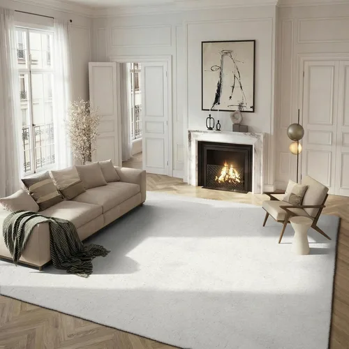 Vista 14 de SAFAVIEH Supreme Shag Collection SGS621C - Alfombra de área sólida hecha a mano de 3 x 5 pies, color beige, de 1.5 pulgadas de grosor