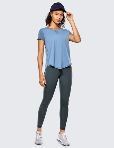 Vista 34 de CRZ YOGA Leggings de entrenamiento para mujer con sensación de desnudez cepillada de 25 pulgadas, pantalones de yoga de compresión de cintura alta
