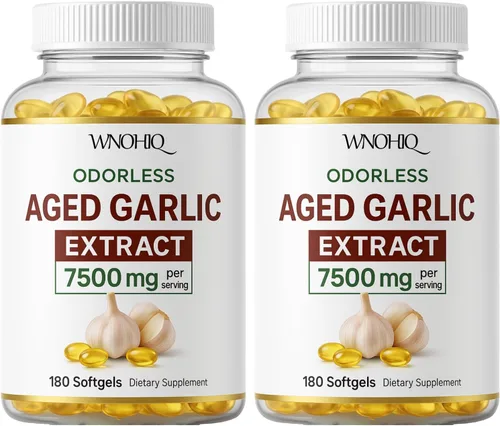 Vista 8 de Extracto de ajo envejecido Suplementos de ajo inodoro 180 cápsulas blandas Capseles de ajo envejecido sin olor para apoyar la salud inmunológica