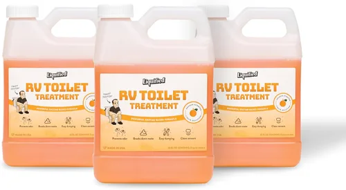Vista 16 de Liquified RV Toilet Treatment - Digestor para tanque de retención de aguas negras, eliminador de olores, aroma lavanda, Matts RV Reviews, 16 onzas