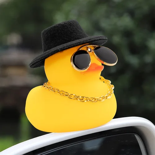 Vista 6 de wonuu 2 adornos de pato para salpicadero de automóvil, adornos de goma para decoración de tablero de automóvil, accesorios de decoración con mini
