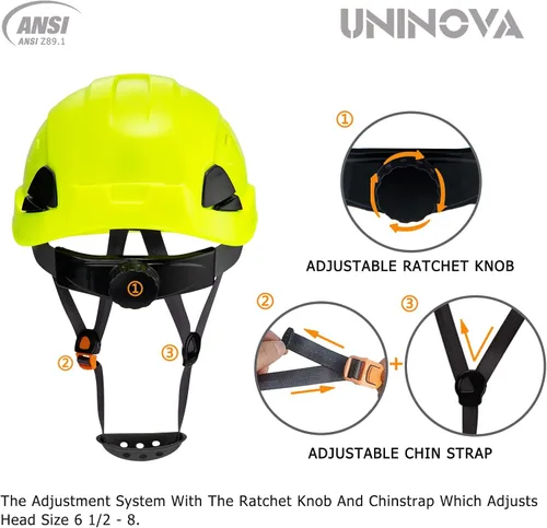 Vista 3 de Hard Hat, Cascos De Construccion, Vented Safety Helmet HardHat OSHA Construction Safety Helmet, 6 Pt Suspension Adjustable Suspension for Arborist