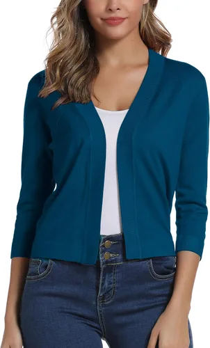 Vista 2 de Urban CoCo Cárdigan corto de mangas34 para mujer suéter elegante
