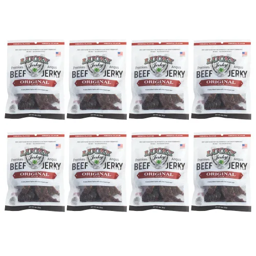 Vista 4 de Lucky Beef Jerky - Losa de 3 oz (pelada, 1 paquete)