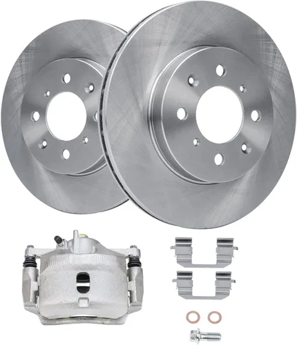 Vista 44 de Detroit Axle - Kit de freno delantero para Toyota RAV4 Prius V Lexus HS250h Scion xB Rotores de freno de disco de 10.83 pulgadas Pinza de freno