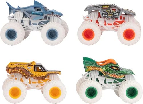 Vista 8 de Monster JAM - Paquete de 4 vehículos fundidos a presión 1:64 - 4 auténticos Monster Trucks Official Show Monster Jam Vehículos para coleccionar