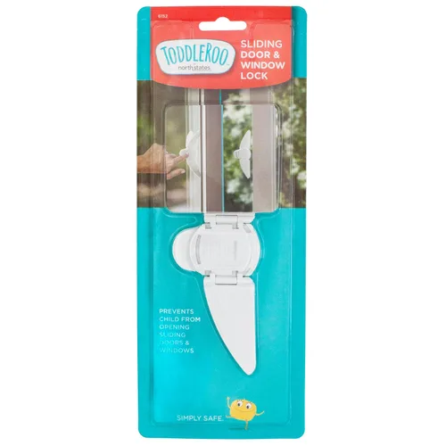 Vista 8 de Toddleroo by North States - Cerradura de puerta corredera y ventana para protección de bebés: Cerradura de puerta corredera para seguridad infantil