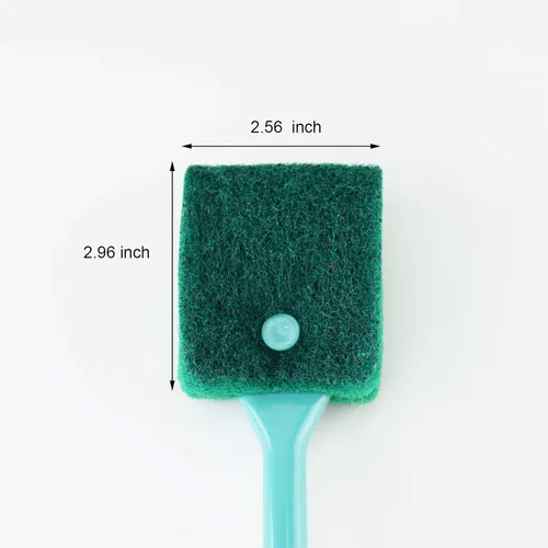Vista 7 de 3 cepillos de limpieza de algas de acuario AOODOOM de doble cara con mango antideslizante, limpiador de esponja para acuarios de vidrio y cocina