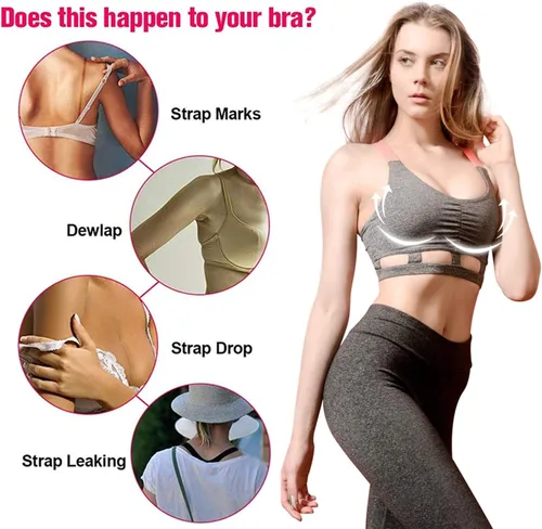 Vista 2 de Adhesive Bra, Breast Lift Strapless Backless Silicone Minimizer Bra Nippless Covers Push Up Self Invisible Sticky Bra