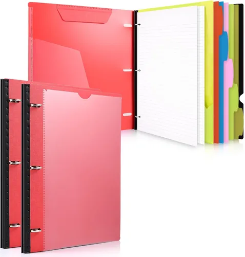 Vista 16 de WOT I Paquete de 1 Carpeta de Anillas Telescópica de 3 Anillas - Cubierta Personalizable, 5 Divisores y Carpeta de Bolsillo en un Organizador Negro