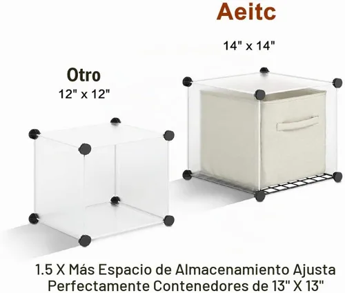 Vista 2 de Aeitc 16 cubos de almacenamiento, cubos de 14 x 14 pulgadas, más resistentes (añade panel de alambre), organizador de ropa de bricolaje