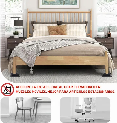 Vista 4 de ANNKUT Elevadores de cama de 1 pulgada resistentes, elevadores de muebles para cama, escritorio, mesa, sofá, sofá, elevadores de cama de gran