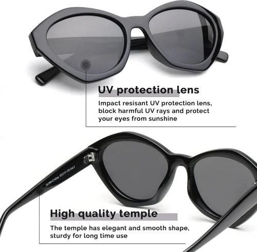 Vista 4 de Gafas de sol ovaladas Y2K para mujer, polarizadas, protección UV, vintage, retro, gafas de sol, lentes de sol