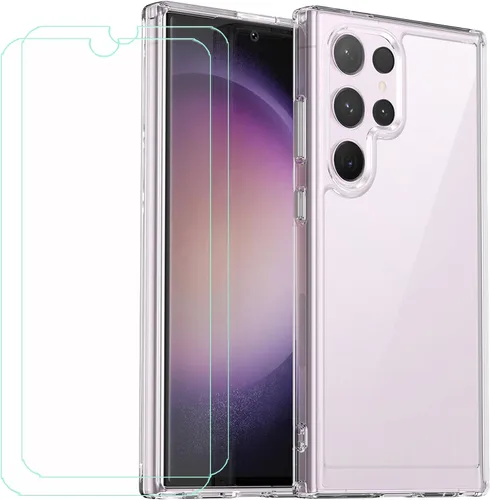 Vista 10 de Funda de TPU para ExAchat C24 Ultra 5G + 2 HD de vidrio templado, carcasa protectora trasera - 9 dureza anti-arañazos protector de pantalla
