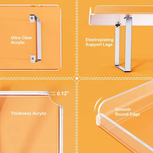 Vista 5 de Bakzon Soporte de 3 piezas para cupcakes, juego de mesa de postres de acrílico transparente con patas de soporte de hierro para cumpleaños