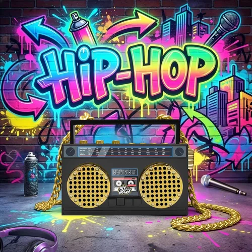 Vista 9 de Altavoz inalámbrico portátil mini Bluetooth de 50 aniversario del Hip Hop, Boombox retro portátil, collar de 27 pulgadas, radio FM, botones a bordo
