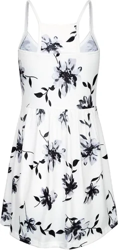 Vista 2 de Hibelle - Vestido de tirantes para mujer, estilo casual, con cintura imperial, ropa de verano, sin mangas