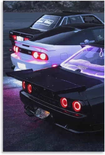 Vista 9 de Pósteres de coches JDM R35 rápidos y deportivos para decoración de pared de dormitorio, decoración estética para dormitorio de hombres, arte