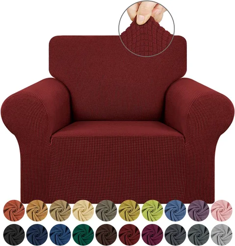 Vista 65 de KEKUOU Funda elástica para sofá biplaza, funda de sofá para sofá de 2 cojines (55-78 pulgadas), protector de muebles con parte inferior elástica